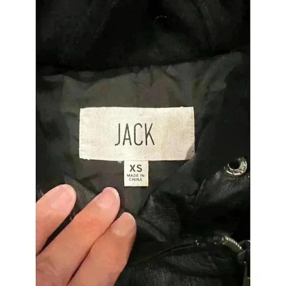 Jack Vegan Faux Leather Black Hooded Women’s Jacket XS Biker Chick - Picture 2 of 6